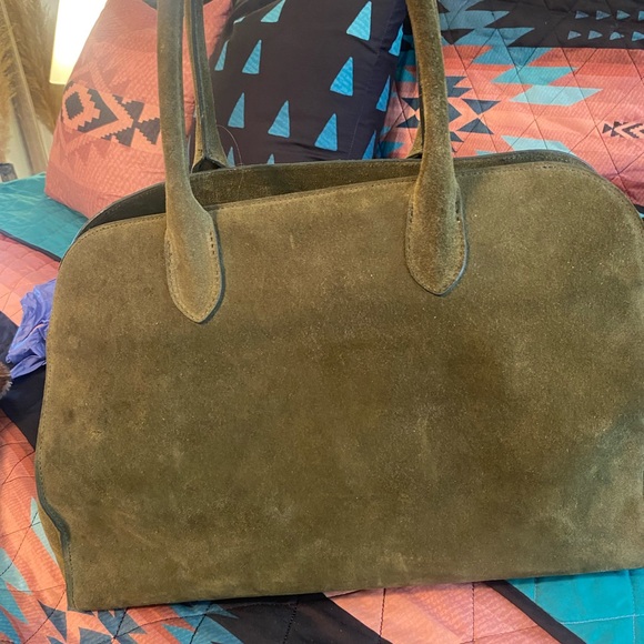 Claudia Firenze Olive Suede Satchel - Picture 2 of 7